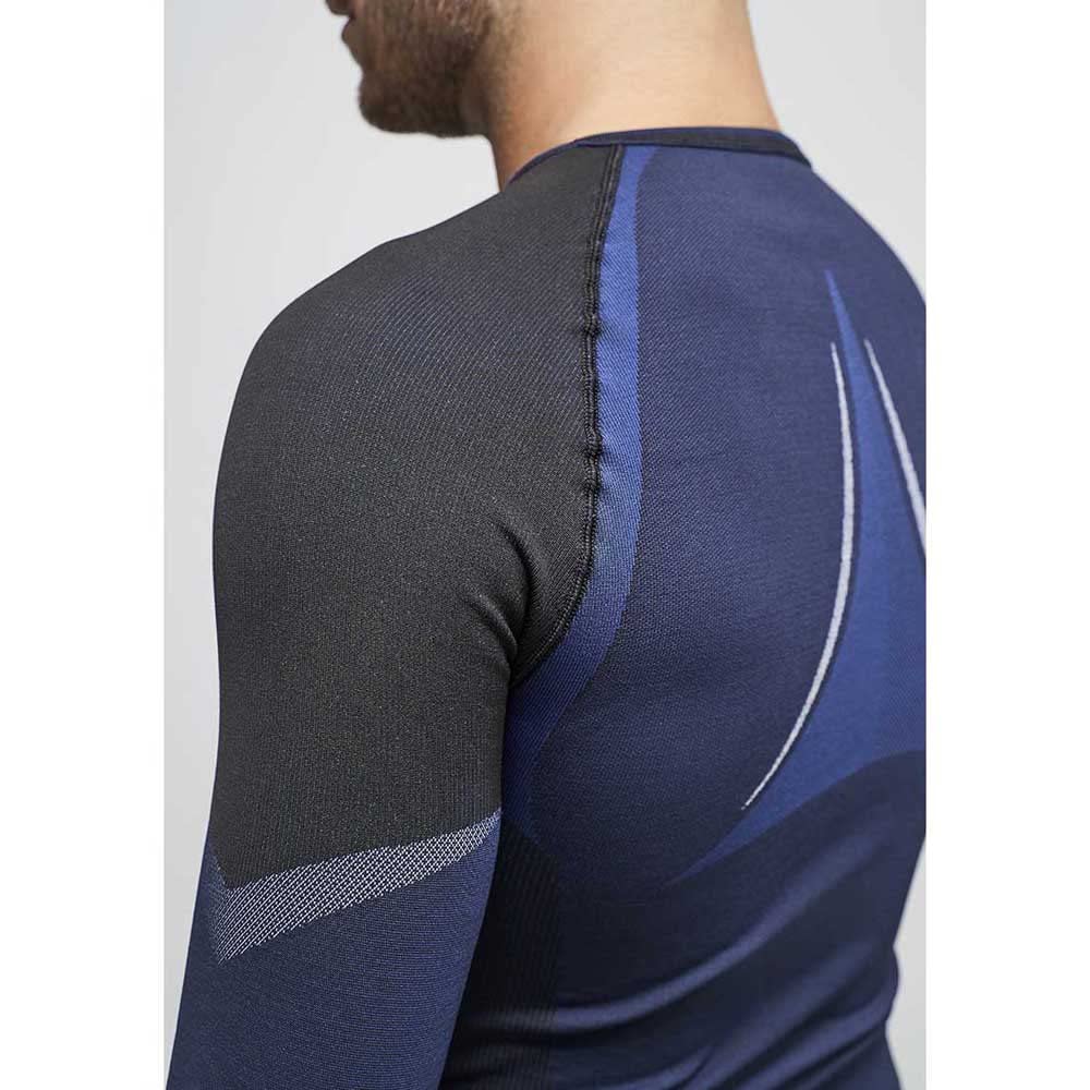 Sport HG-8411 North - Maglia doppia soft a maniche lunghe, colori (blu/nero, M)