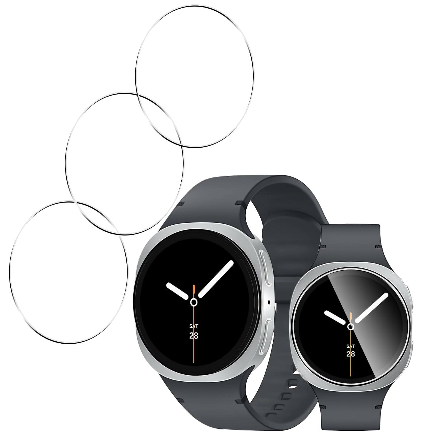 【3枚セット 日本旭硝子製】 用 Samsung Galaxy Watch 8 40mm ガラスフィルム 3枚 スマートウォッチ 用 ギャラクシーウォッチ 8 40mm 強化ガラス 液晶 保護フィルム カバー 用 強化ガラス 保護フィルム 9H硬度 全面保護 耐衝撃 飛散防止 高感度タッチ 指紋防止 撥油性 疎水性