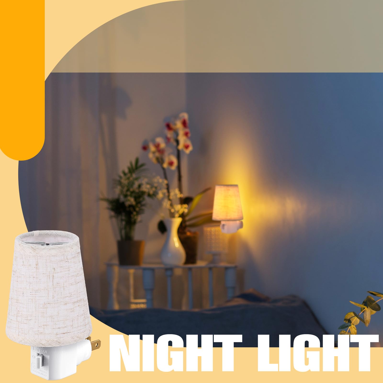 Kittmip 4 Pack Vintage Night Light Plug in Night Lights with On