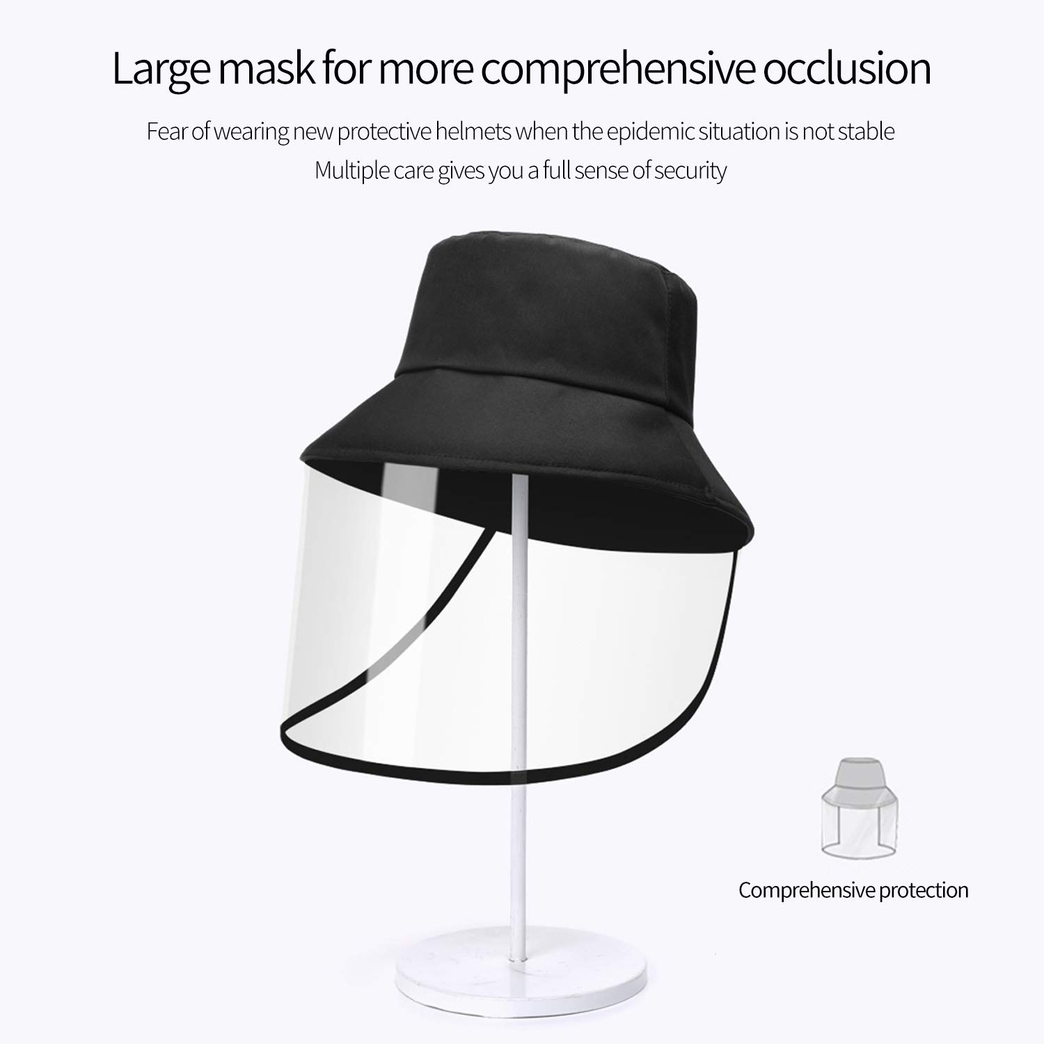 Olinase Sun Protective Fishing Hats for Men Women Anti-Saliva Dustproof Clear Face Cover Shield Bucket Hat