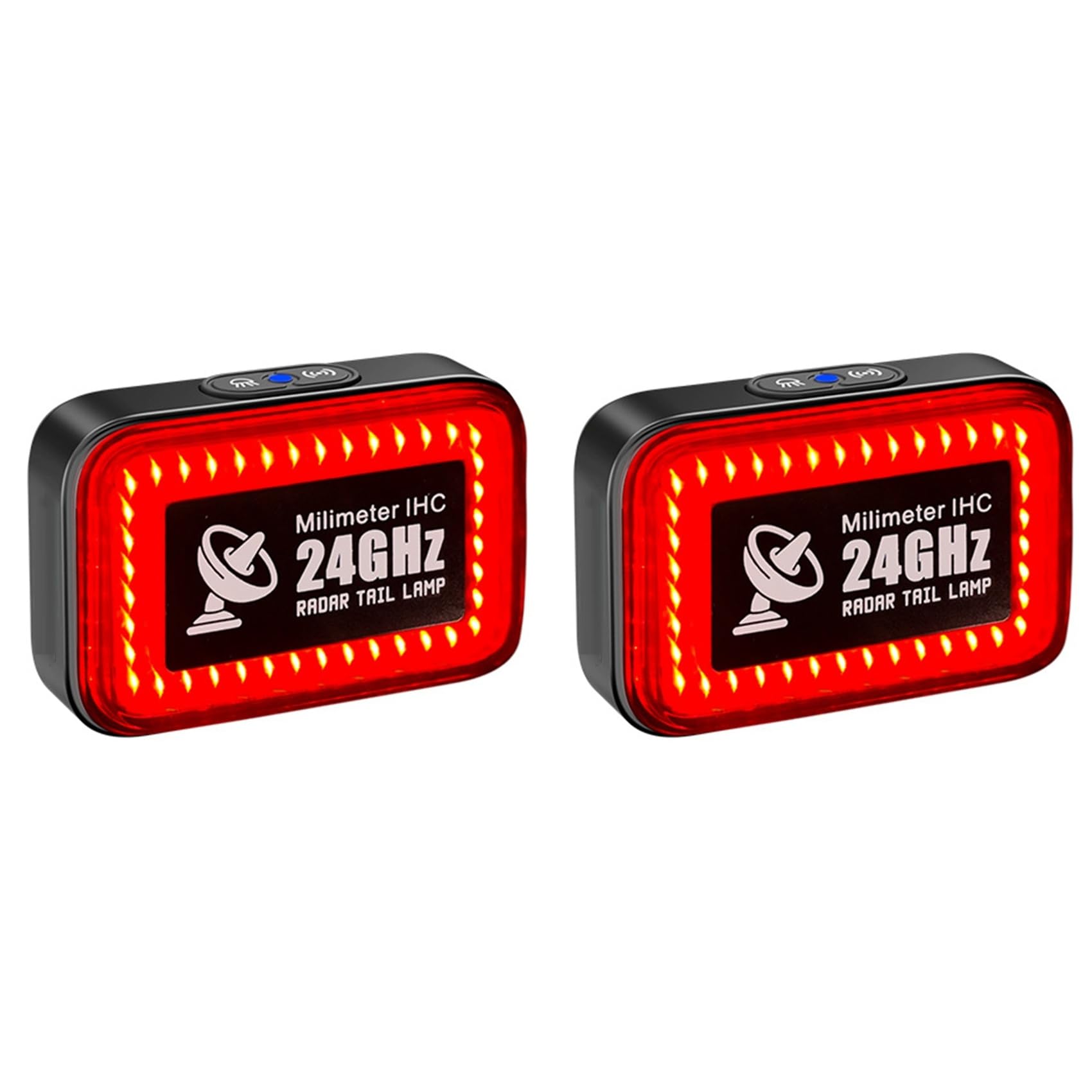 2X Luce Posteriore per Bicicletta con Radar da 24 GHz, Sensore Intelligente, Luce di Avvertimento per Bicicletta, Luce LED Impermeabile IP64, Accessori per Bici