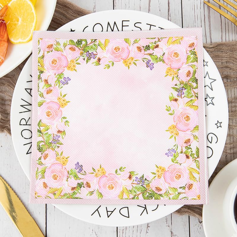 Tovaglioli di Carta Giallo Limone Rosa Tovaglioli Decorati Per Decoupage Bar Compleanno Carta Igienica Tovagliolo Decorazione Da Tavola Usa e getta Per Matrimoni Feste 30 Packs(33x33cm)