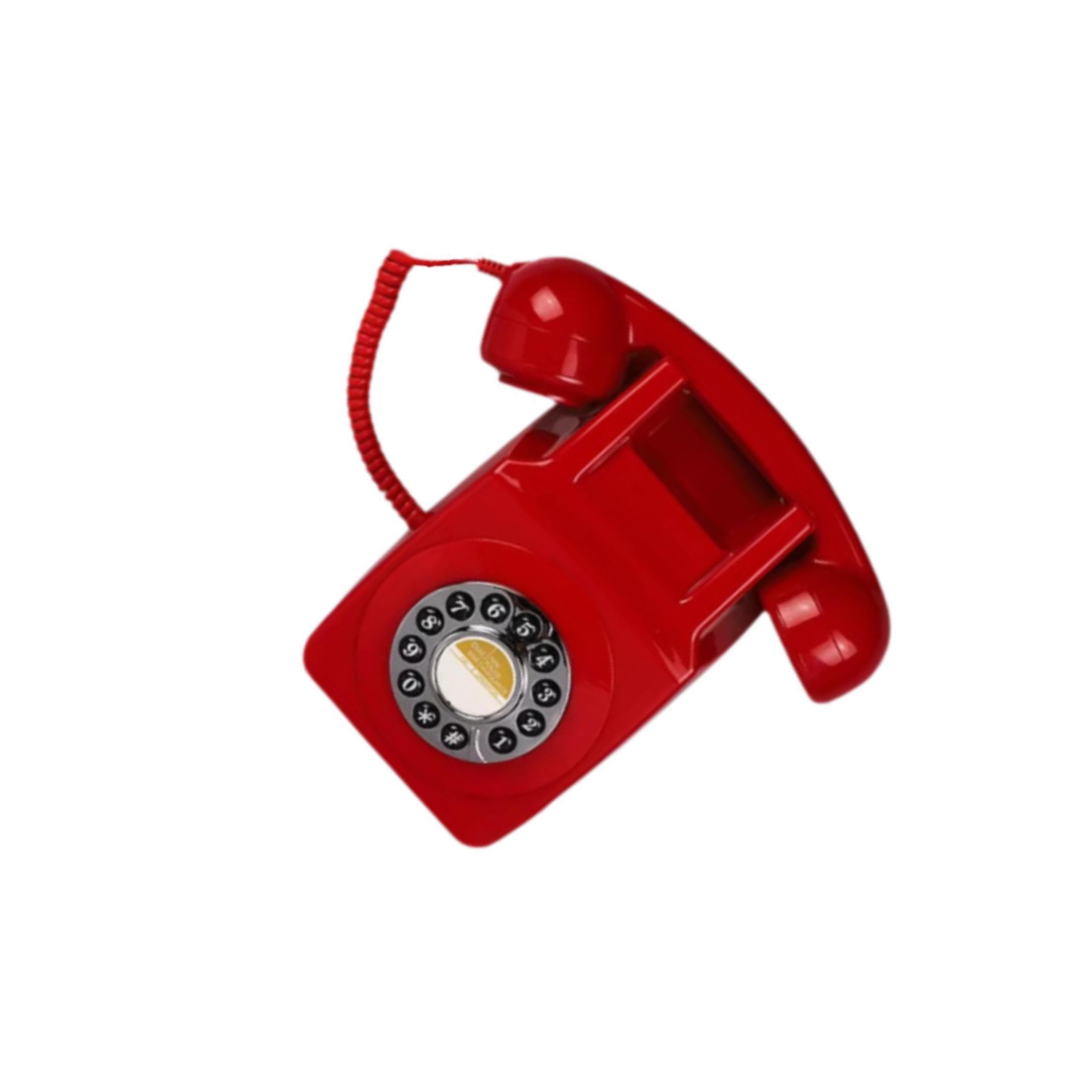 Telefono fisso vecchio stile, vintage, con,Rosso,22x14.5x9 cm