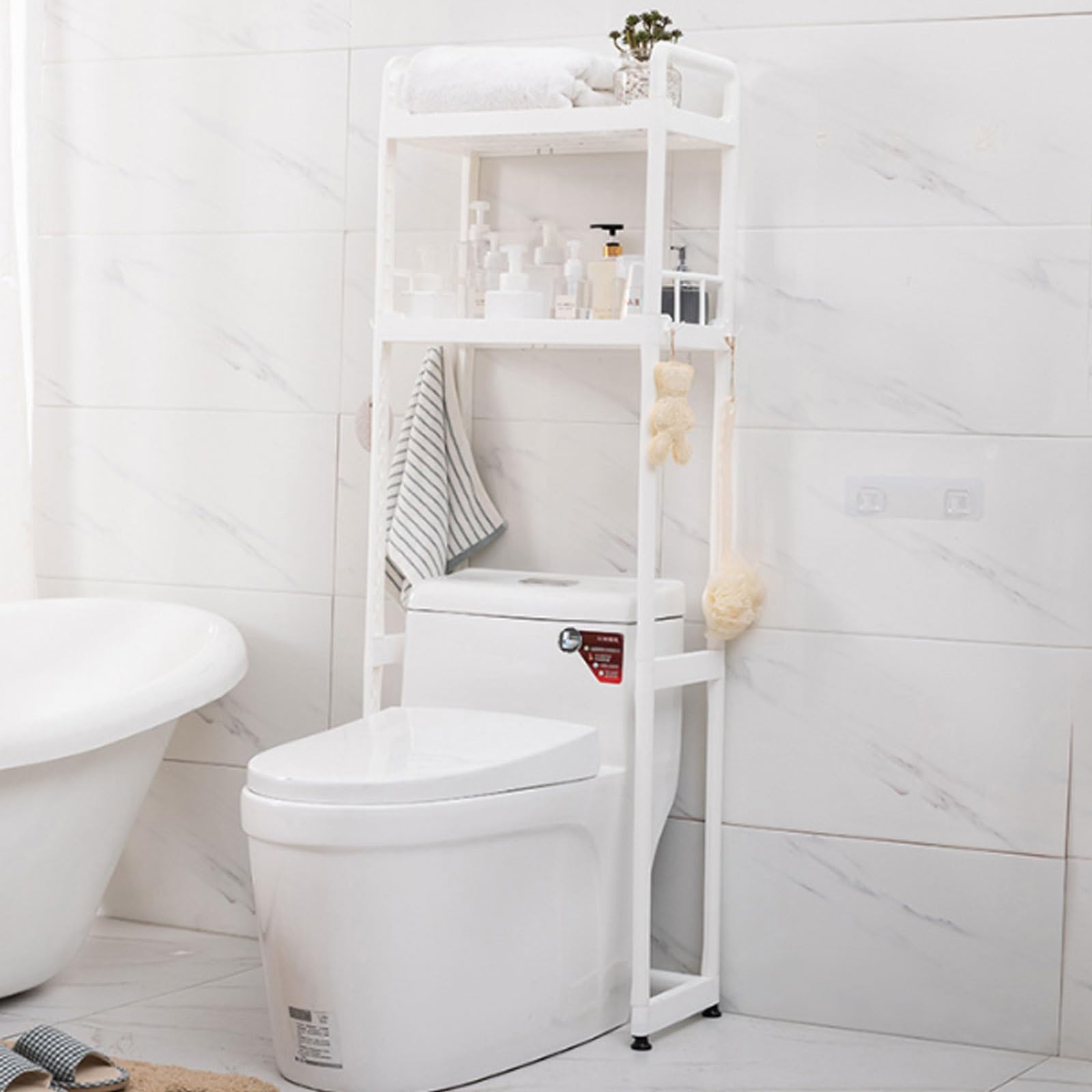 Scaffale Bagno Salvaspazio, Mobile Sopra Wc, Scaffale Sopra Il WC, Ripostiglio Stretto For Il Bagno, Salvaspazio, Facile Da Montare, for Il Bagno (Color : White, Size : 48.5 * 26 * 143cm)