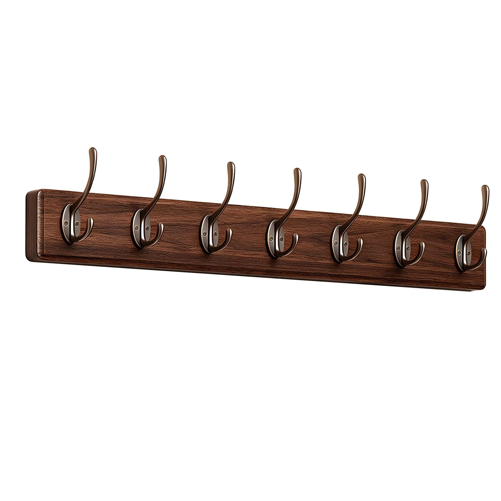 Tzufa Walnut Solid Wood Coat Hooks Wall Mounted Coat Rack Decorative Vintage Key Hanger