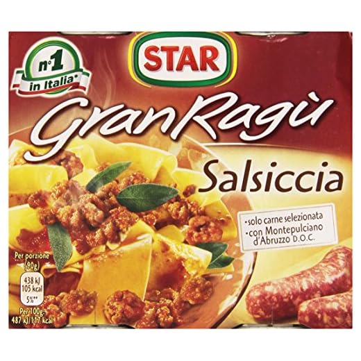 Star - Granragu' Salsiccia - 3 confezioni da 2 pezzi da 90 g [6 pezzi, 540 g]