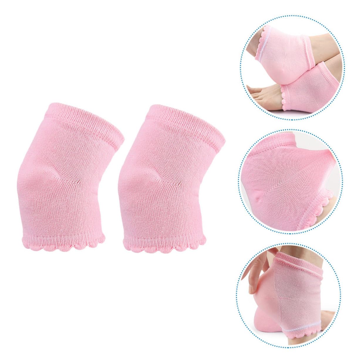 Ipetboom 2 Pairs Gel Elbow Pads for Football Gel Heel Socks for Women Moisturizing Elbow Sleeve Toeless Socks