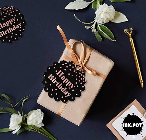 Miniatura 138 de Etiquetas colgantes para botellas de feliz cumpleaños, paquete de 100 unidades Blanco,Aqua Blue,Negro,Azul,Azul turquesa oscuro,Rosa