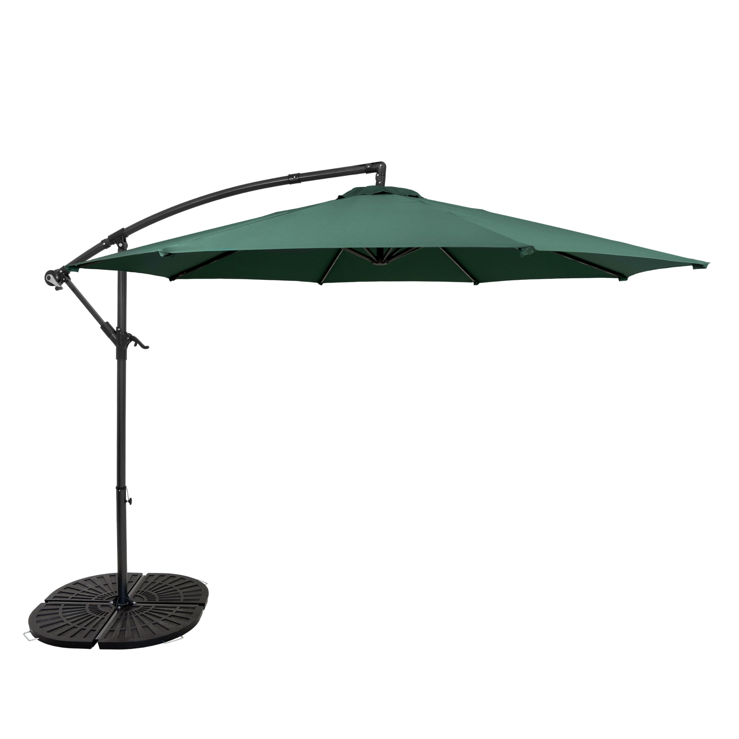 MonsterShop Cantilever Parasol 3M With Full Fan Base  Green from B&Q