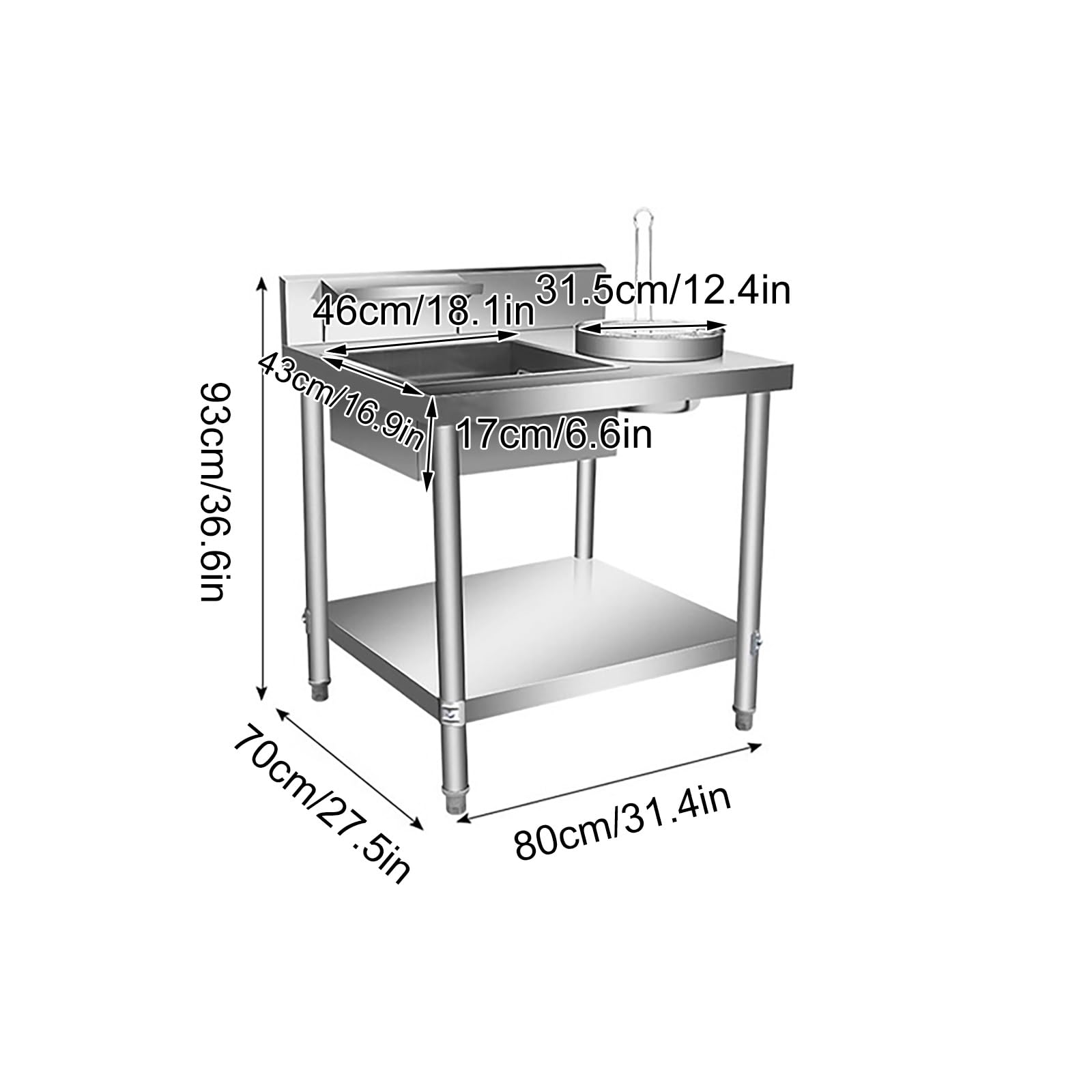 Breading Table Stainless Steel Fryer Tray with Reinforced Bottom for Chefs To Process Fried Food - Easy Installation - Perfect for Chicken, Baguettes