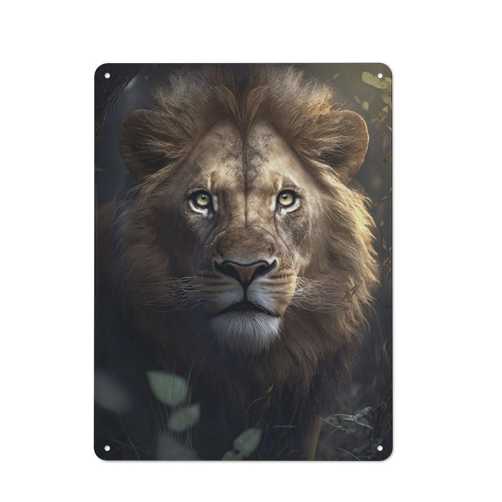 Retro Lion In The Forest Metal Gift Sign 40x30cm, Home Wall Decor for Flat, Dorm Room, Lounge Or Cafe
