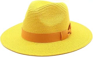 MYLPDZSW HHF Gorras y Sombreros Sombrero de Paja, Primavera y Verano Casual Versátil Sombrero de Sombrilla, Sombrero de Protector Solar Plegable (Color: Amarillo)