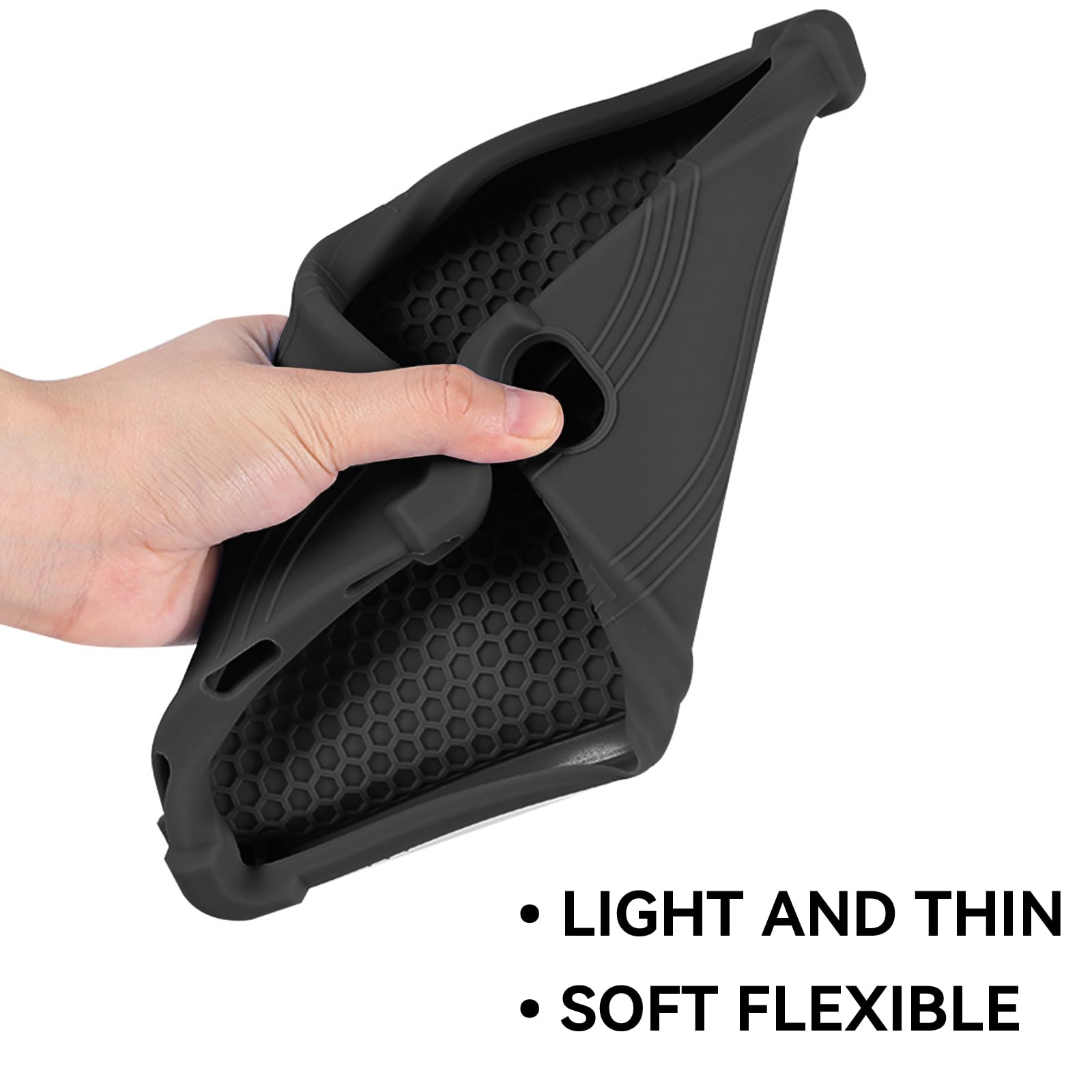 ONN - Funda para tablet infantil Gen 4 de 8 pulgadas, funda de silicona suave a prueba de golpes con soporte para tablet ONN Surf de 8 pulgadas de 4ª generación para niños (modelo: 100135923) (negro)