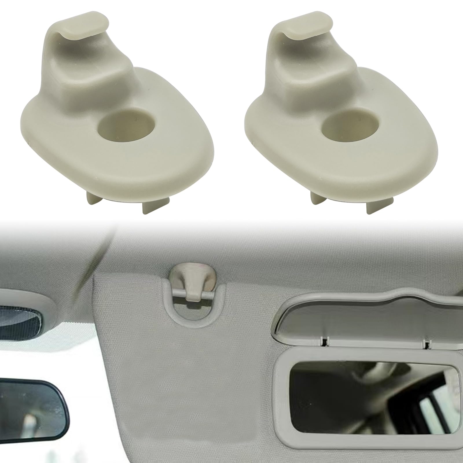Sun Visor Clips Compatible with Jep Liberty 2005-2012 / D0dge Nitro 2008-2012 Replacement Retainer Sun Visor Retainer Clip (2PCS)