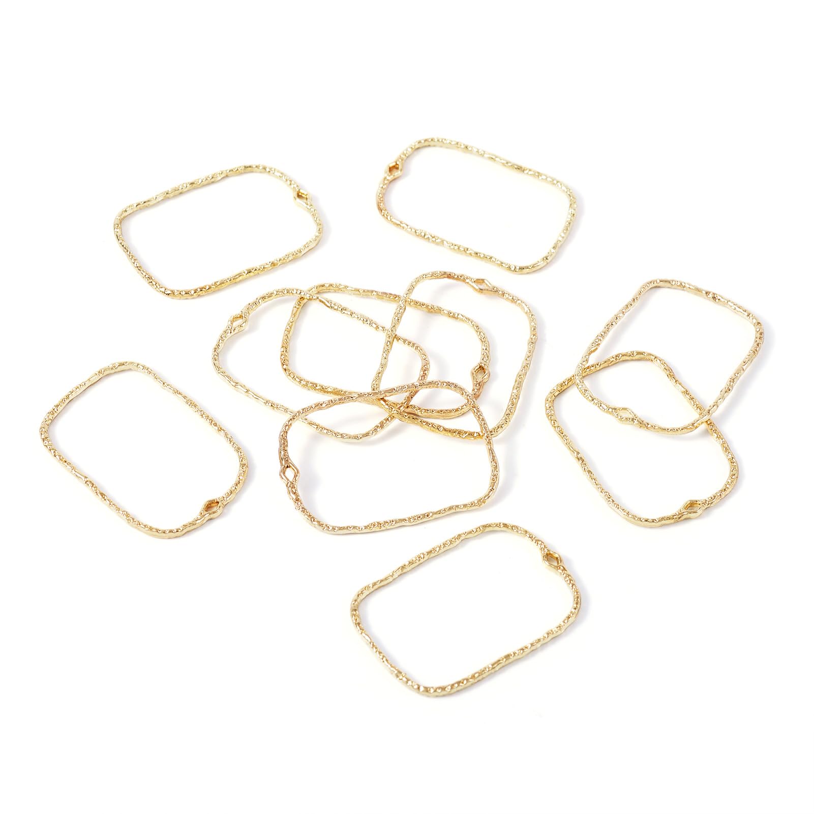 PandaHall 10pcs Alloy Rectangle Open Back Bezel Pendants Light Gold Plated Resin Bezel Earring Pendants Hollow Frame Pendant Blanks for DIY Resin Pressed Flower Crafts Jewelry Making — image 1