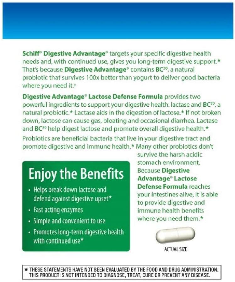Digestive Advantage Probiotics Lactose Defense Formula Suplemento