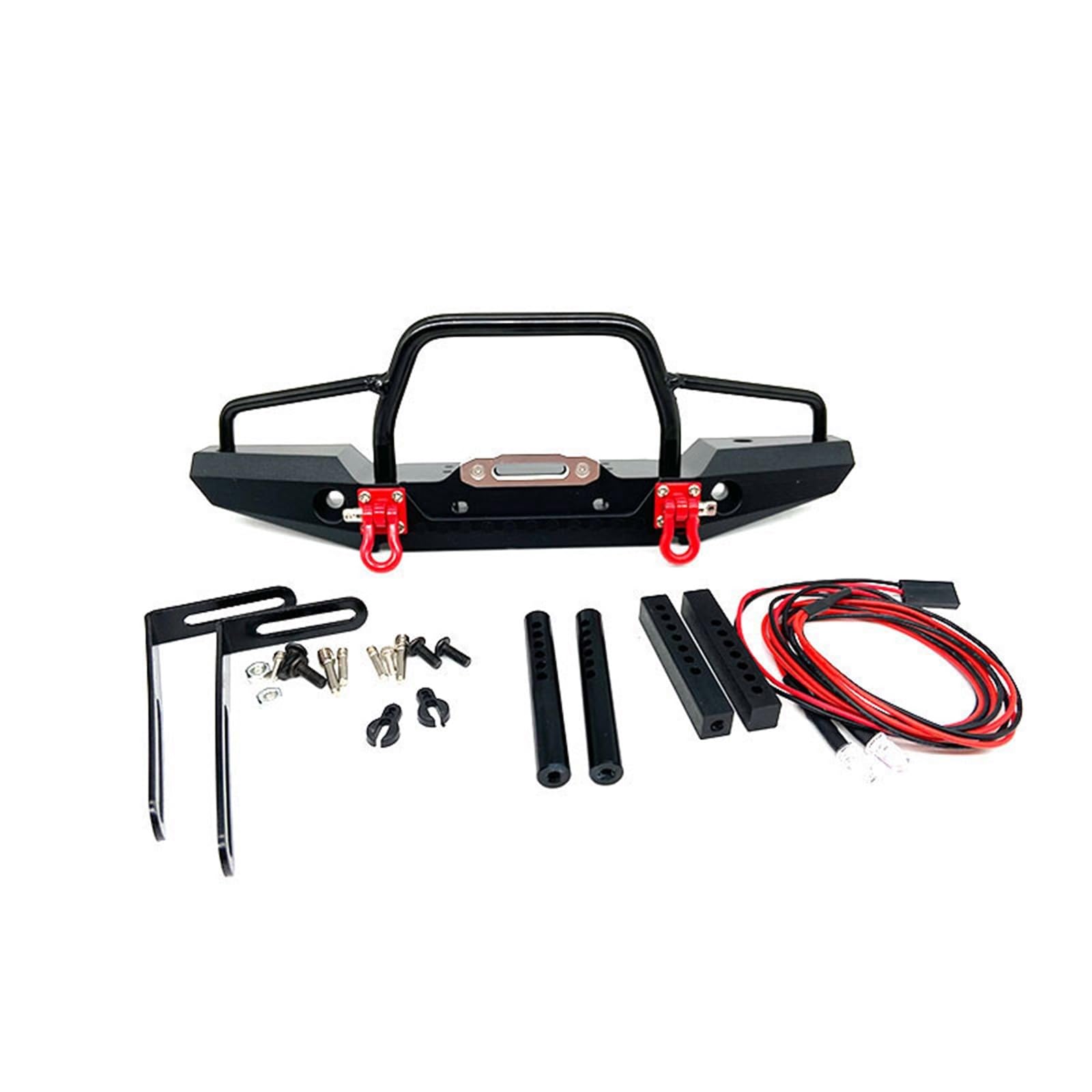 RC Carreras Piezas para Traxxas para TRX-4 para Axial para SCX10 para SCX10-II 90046 90047 1:10 Parachoques Anticolisión Delantero Trasero Metal Decoración Luz Accesorios Autos RC