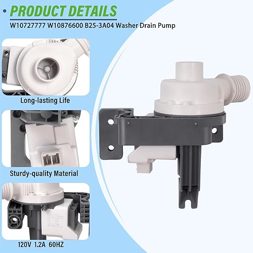 Miniatura 5 de W10727777 WTW5000DW1 WTW5000DW2 WTW7000DW1 WTW7000DW2 WTW7000DW3 WTW7000DW4 WTW7040DW1 WTW7040DW2 WTW7300DW1 WTW7300DW1 WTW7333300DW1 00DW2 Bomba de