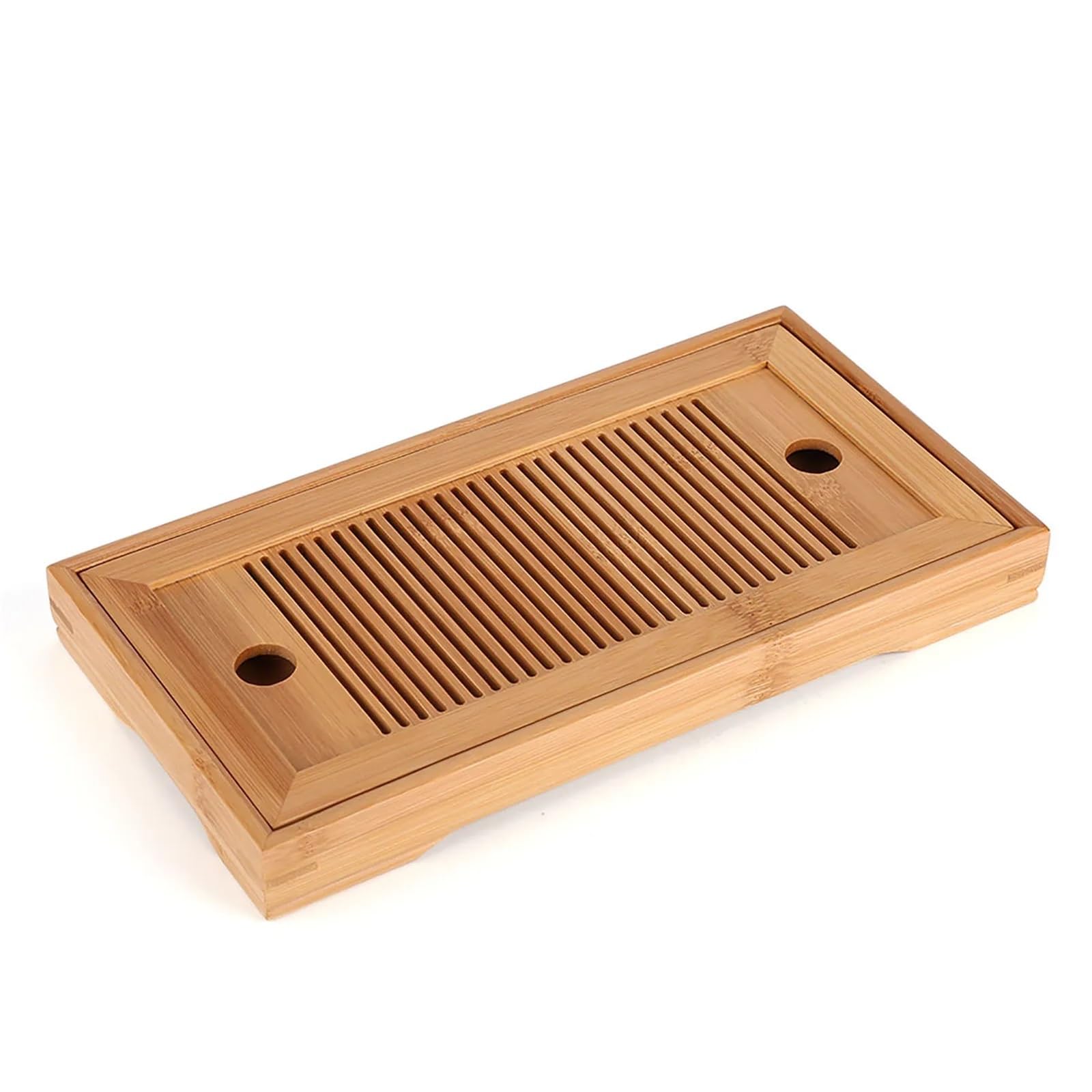 Elegante vassoio da tè rettangolare in bambù per tè Kung Fu, 27 x 14 x 3 cm, ecologico, perfetto per accessori da tè e esposizione
