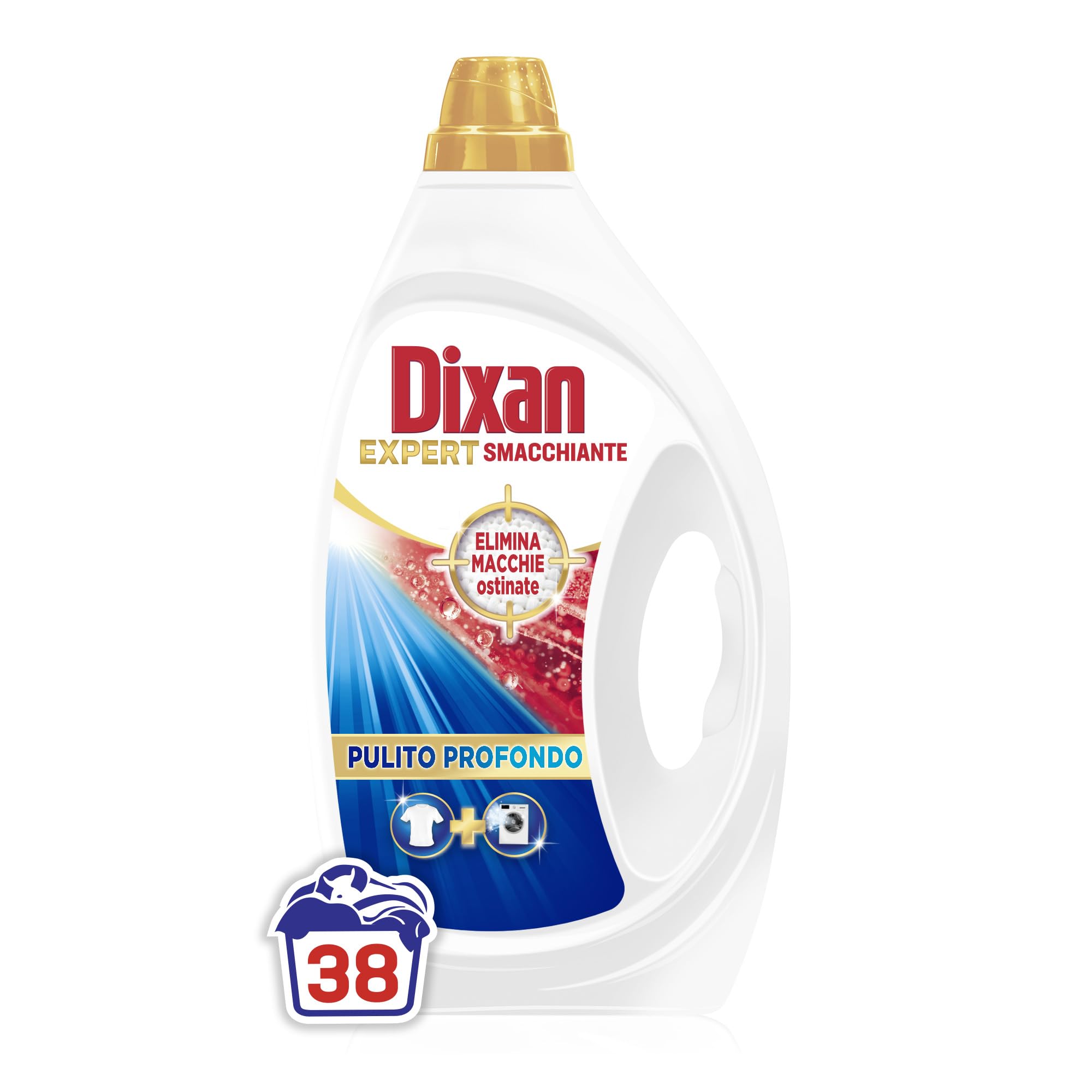 Dixan Liquido Expert Smacchiante Detersivo Lavatrice, 4 confezioni da 38 Lavaggi, per una pulizia profonda del bucato e freschezza igienica per lavatrice, Rimuove le macchie da 20°C