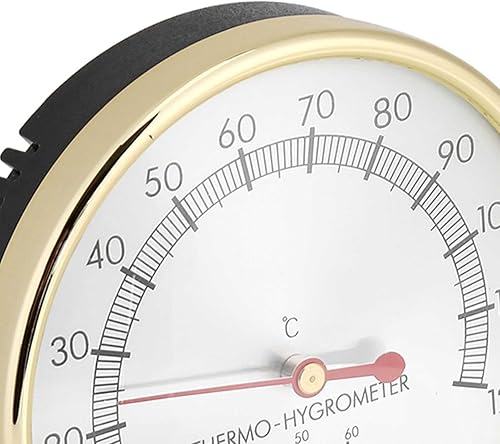 Miniatura 9 de FTVOGUE Termómetro de sauna Higrómetro de dial de metal, higro-termómetro accesorio interior del sitio