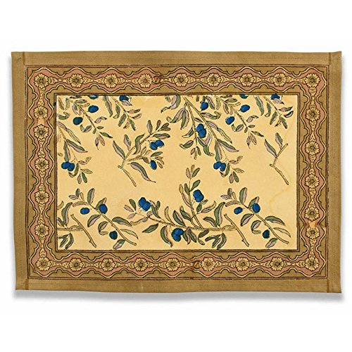 Olive Tree Gold & Blue Placemat by Couleur Nature