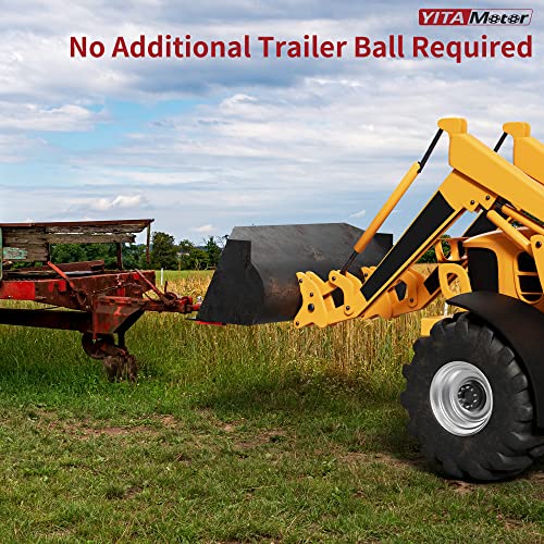 Yitamotor Clamp On 2" Trailer Hitch Receiver Ball Mount Adapter With 2" Trailer Hitch Ball Compatible With Kubota Deere Bobcat Bucket #TOP1