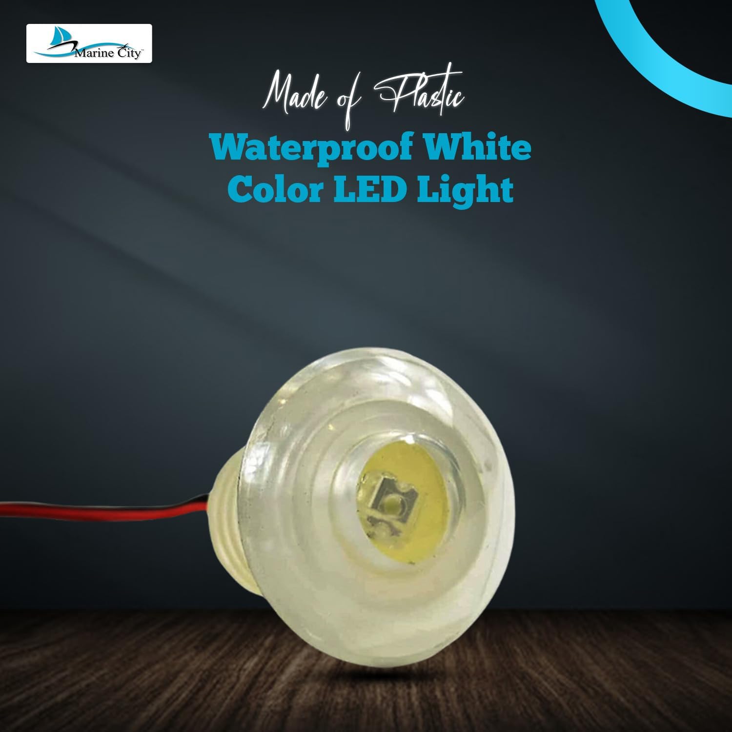 MARINE CITY Round Snap-in Flush Courtesy LED Light, White, 2 Inches, Waterproof, IP68, for Boats, Yachts, Marine Applications (4)
