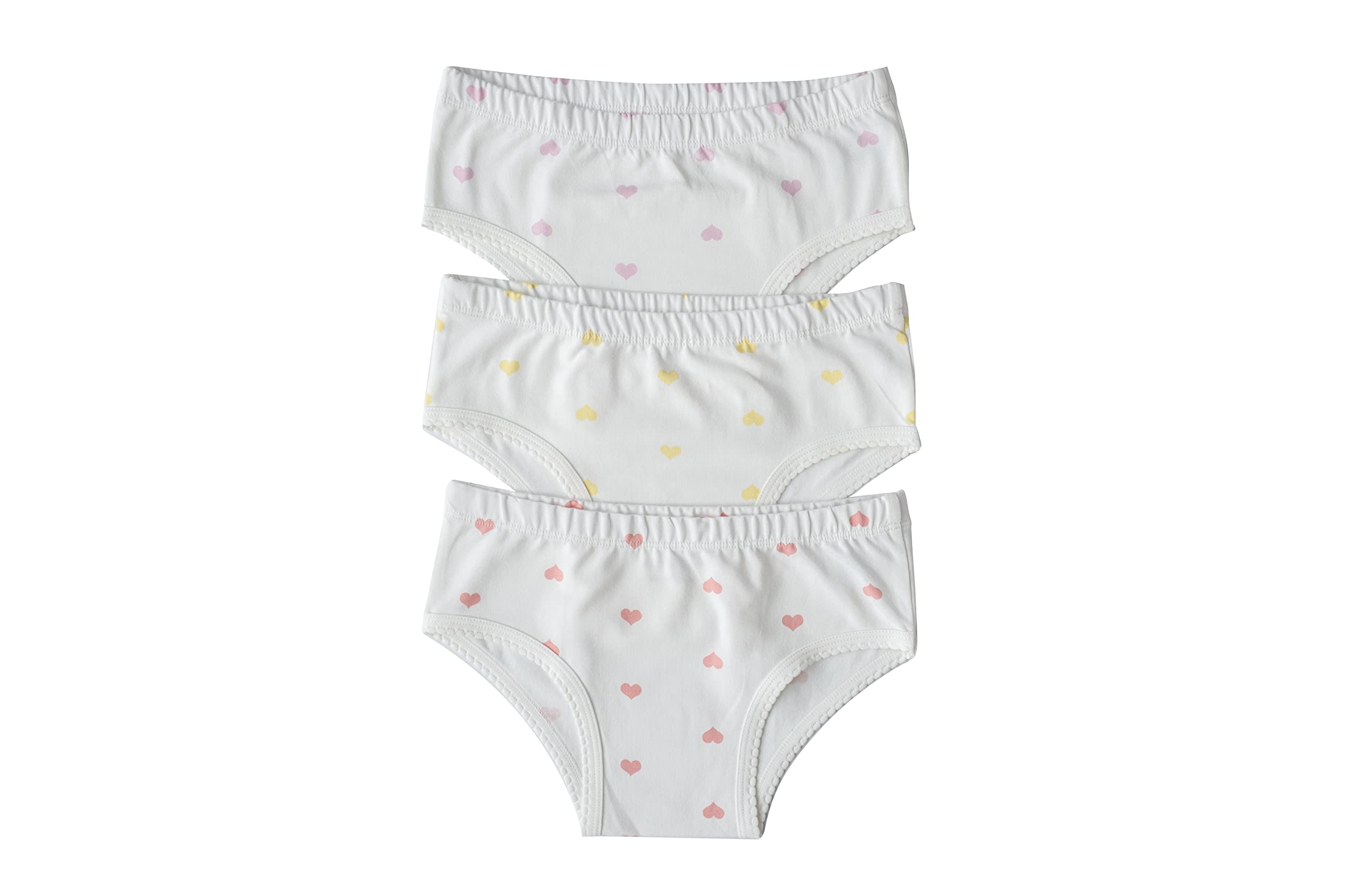 ORGANICKID Girls Organic Cotton Underwear GOTS Certified Kids Toddler Briefs Pack of 3