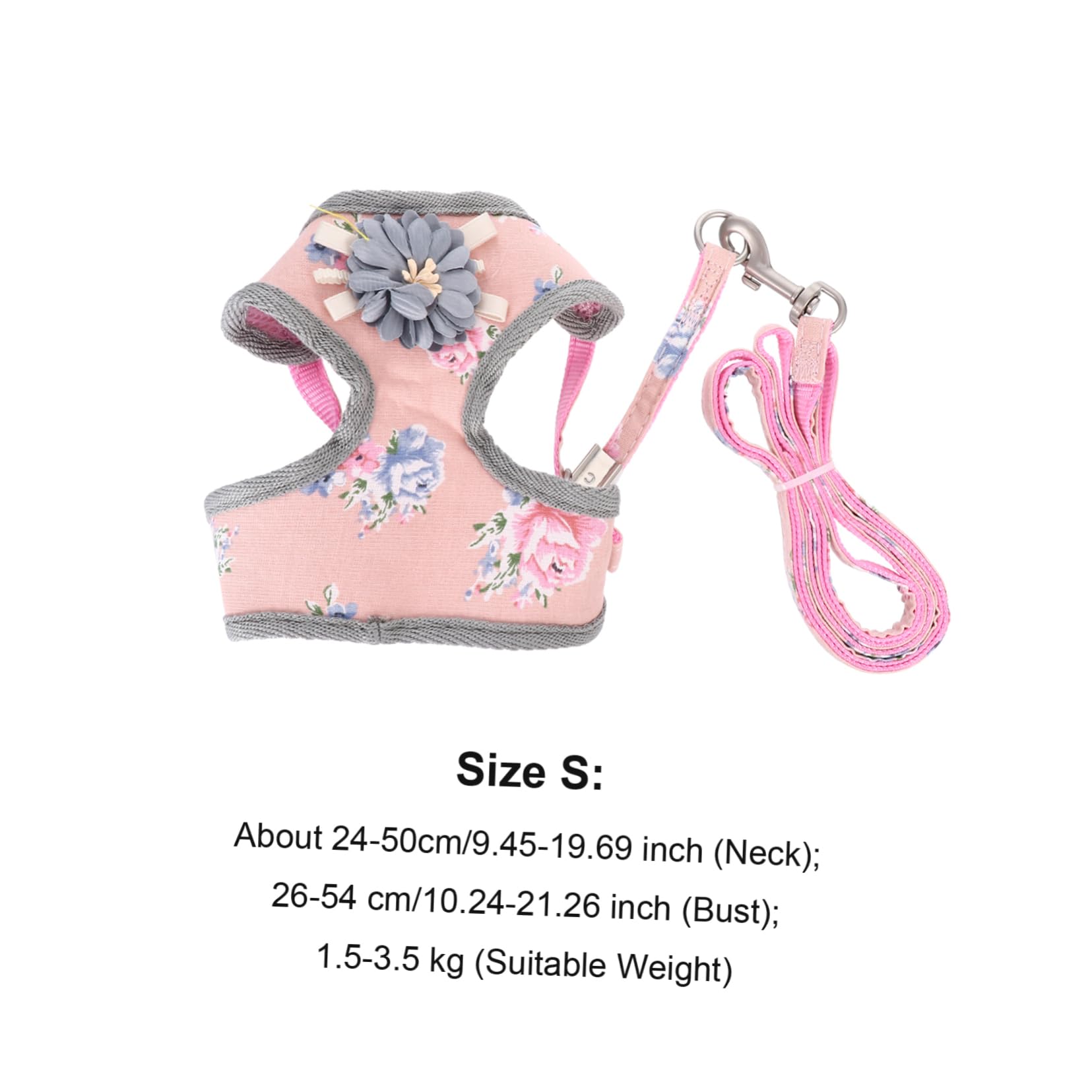 POPETPOP 3sets Pettorina Per Regolabile Guinzaglio e Traspirante Per e Allenamenti Rosa s