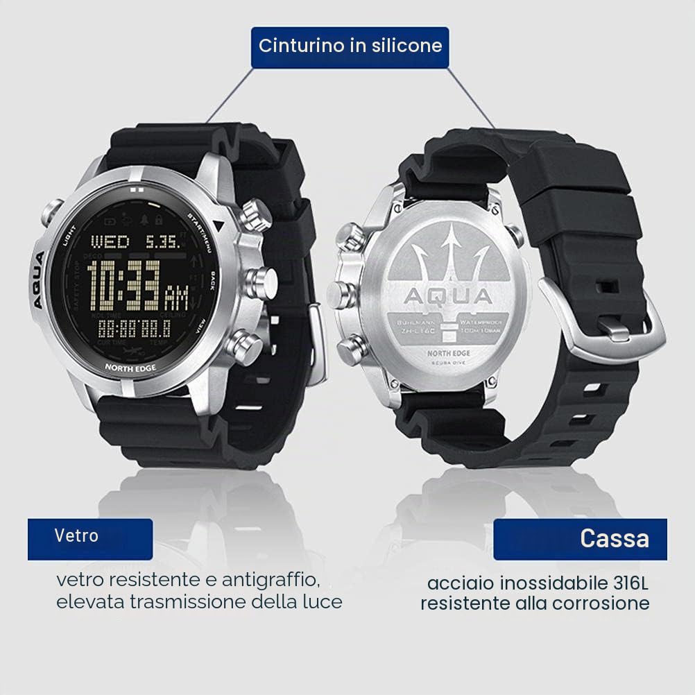 Orologio digitale sportivo da uomo, impermeabile, per attività all'aria aperta, con altimetro, barometro, bussola e termometro, orologio subacqueo militare fino a 100 m, multifunzione, Moderno