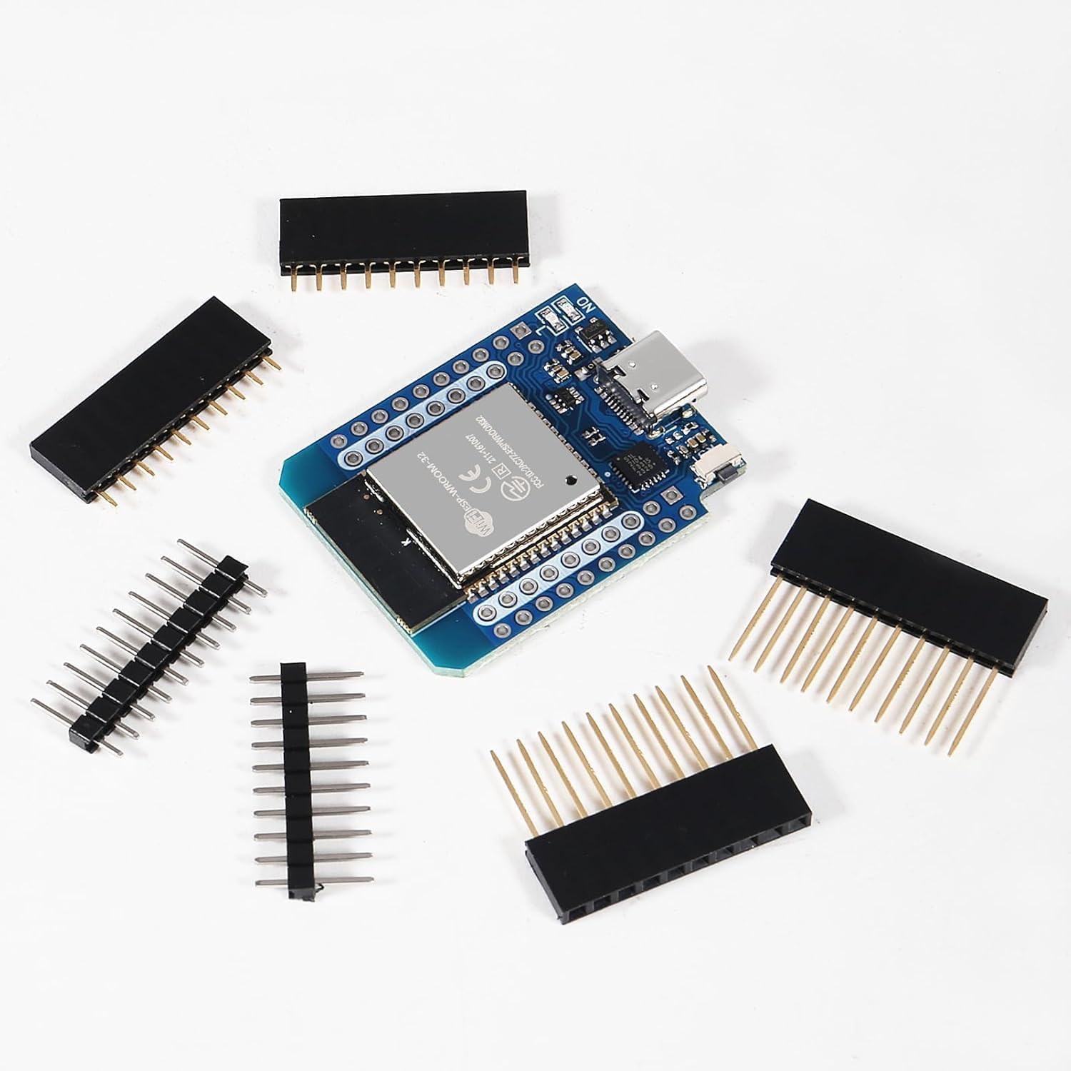 Type-C D1 Mini NodeMCU ESP32 ESP-WROOM-32 WLAN WiFi Bluetooth IoT Development Board 5V Compatible for Arduino (5pcs Type-C)