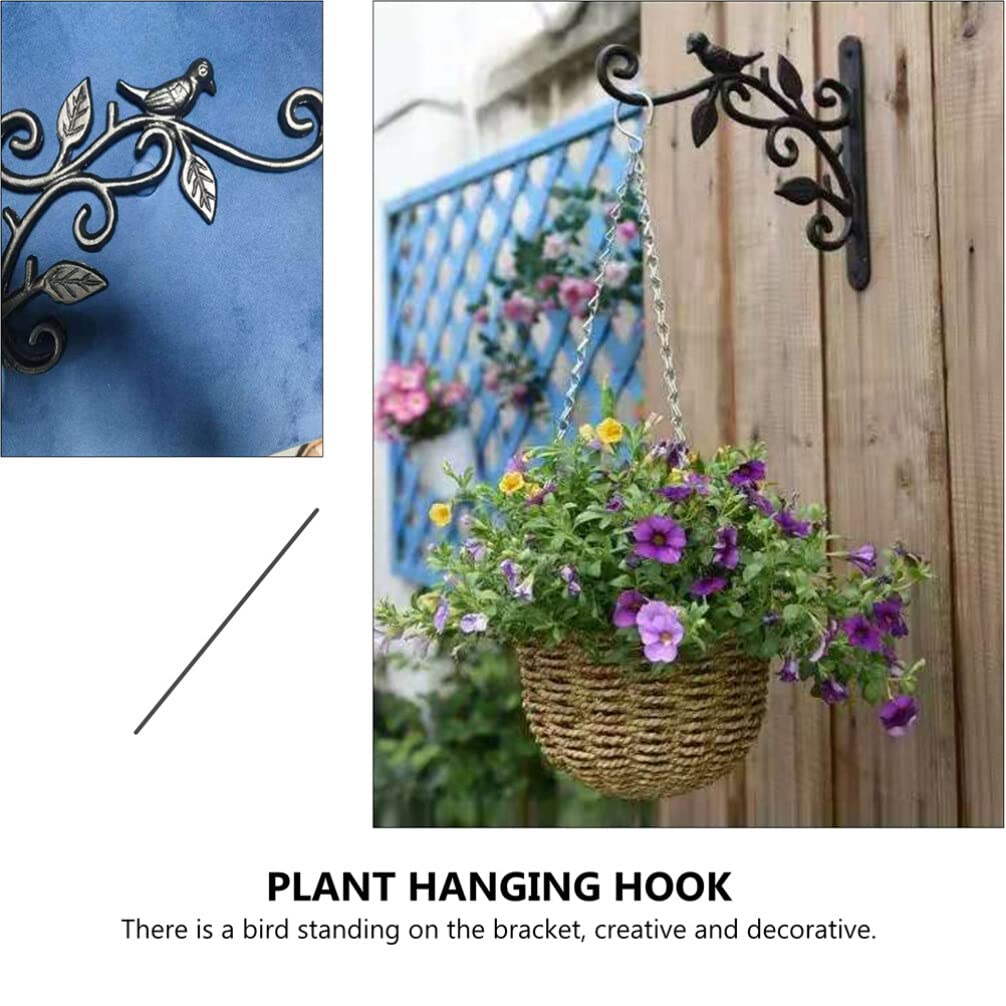 Abaodam Crochet de Suspension pour Plantes Fer Support Mural Décoratif pour Pot de Fleurs Noir
