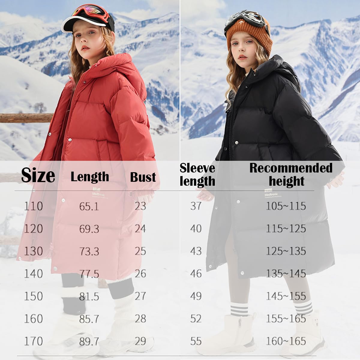 linboo Manteau Enfant Doudoune Fille Garçon Veste d'Hiver à Capuche Coupe Vent Parka Rembourré Blouson Matelassé Vêtement Chaud Hiver