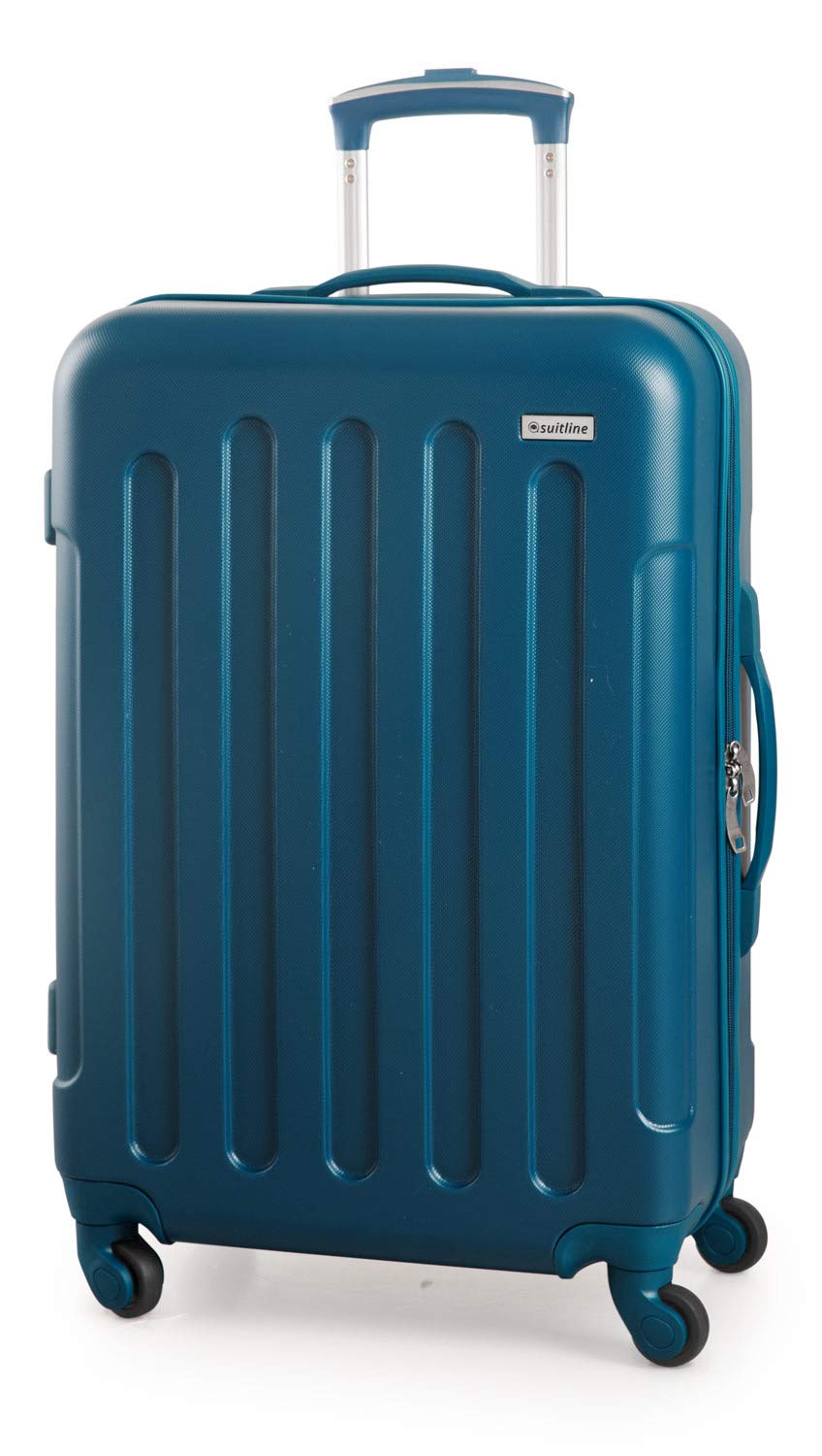 SUITLINE S3 - Valise de soute, Trolley Rigide à roulettes ABS, TSA, Moyenne Taille 68 cm, 60 Litre, Bleu Pétrole