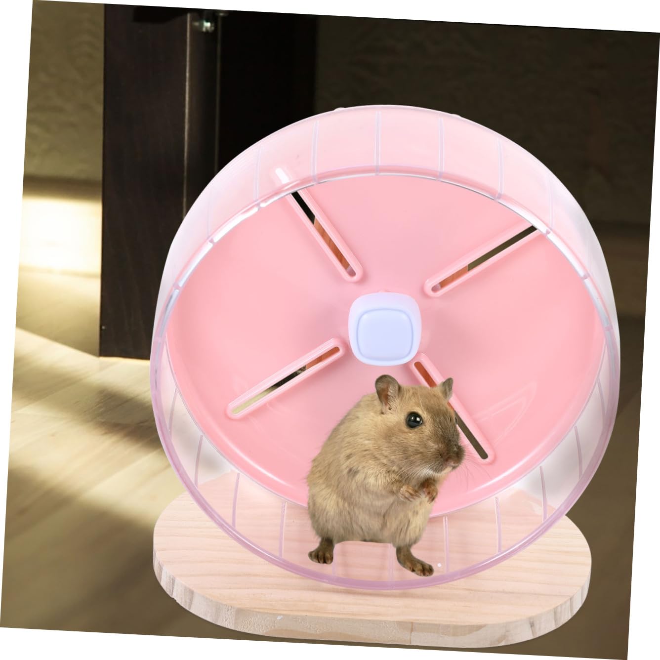 SUPVOX 1 Ensemble Roue de Course Silencieuse pour Hamsters et Rongeurs Accessoire Compact avec Support Ergonomique pour Chinchillas et Souris Rose