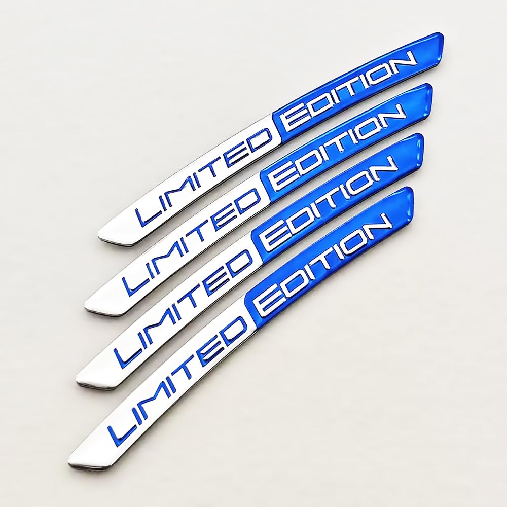 QIZUN 4pcs Car Wheel Rim Stickers for Ford ST Linie Focus X 2 3 Mondeo Fiesta kuga MK2 MK3 MK4 Zubehör, Emblem Car Decorative Decals Motorcycle And Bicycle Wheel Hub Reflective Badge,Blue-Silver