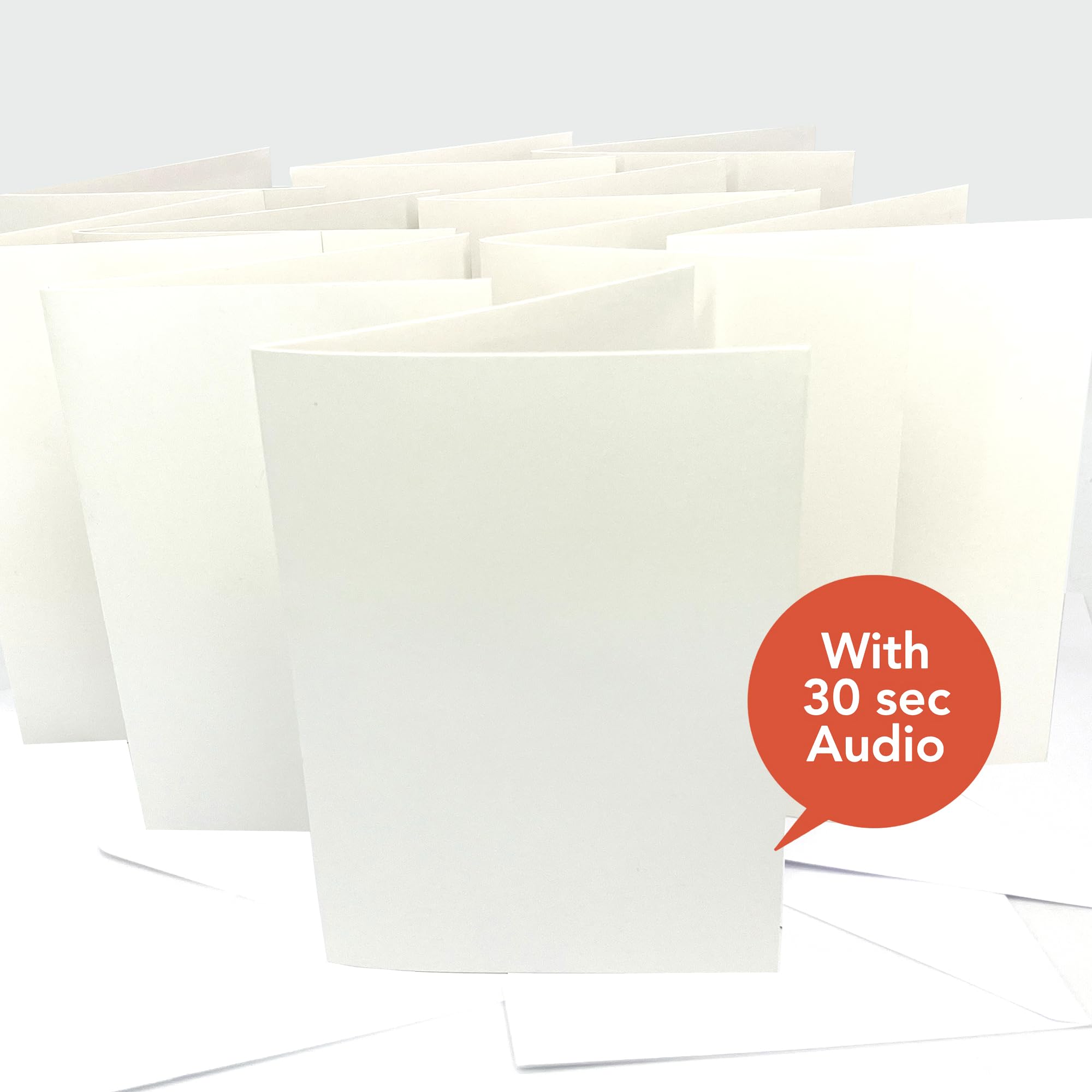 Paquete de diez tarjetas de felicitación A5 activadas con polea en blanco grabables - ARYO10. Audio de 30 segundos. Perfecto para hacer tus propias tarjetas únicas. Envío inmediato.