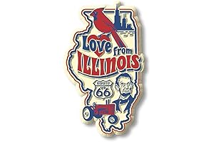 Love from Illinois Vintage State Magnet