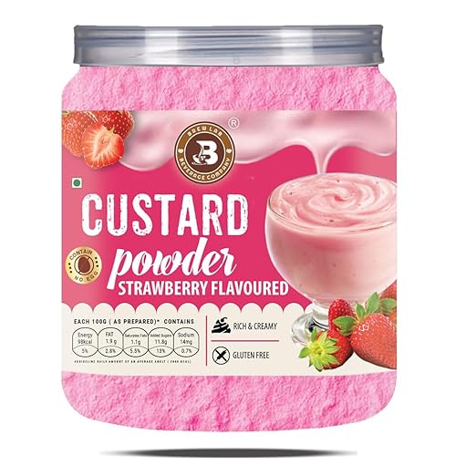 Strawberry Flavour Custard Powder | Good Source Of Energy | Rich & Creamy Texture Easy To Prepare | 250 g