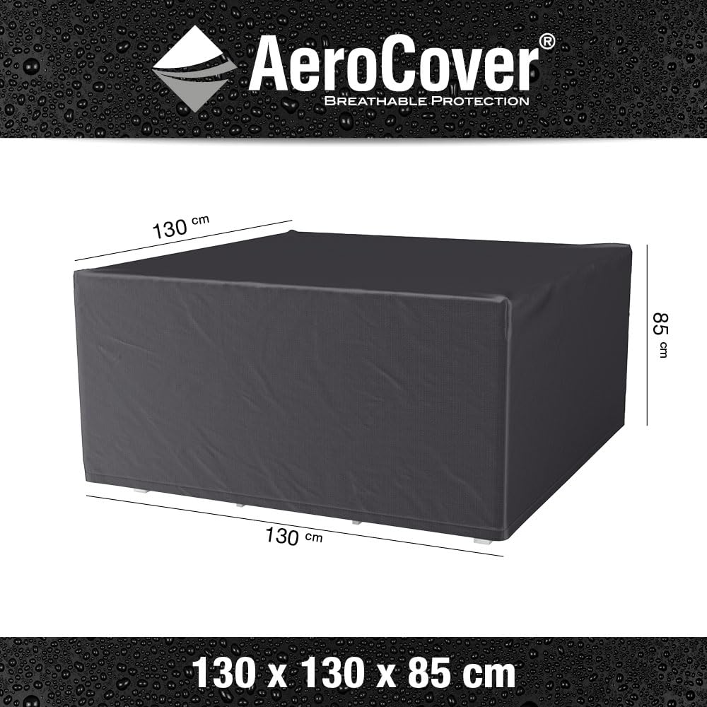 Pacific Lifestyle 130 x 130 x 85 cm Gartenmöbel-Abdeckung, wasserdicht, atmungsaktiv & UV-beständig, Aerocover, langlebiger Outdoor-Tischset Schutz mit sicherem Sitz & Aufbewahrungstasche