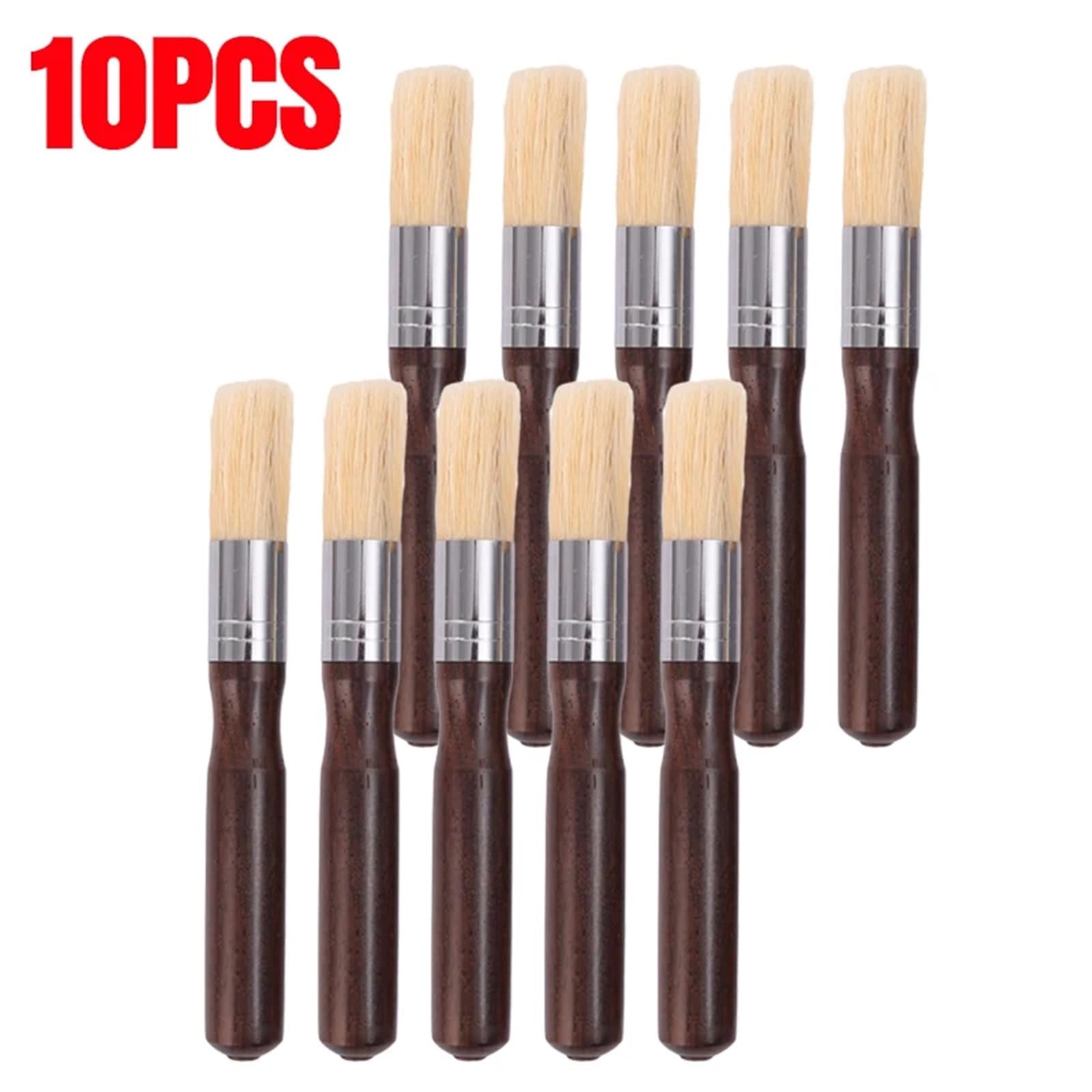 Kaffeereinigungsbürste, Holzbürste mit langem Griff | Weiche Borstenbürste für Mühle und tägliche Küchenreinigung, 1/2/5/10PCS(10PCS-(Dark brown))