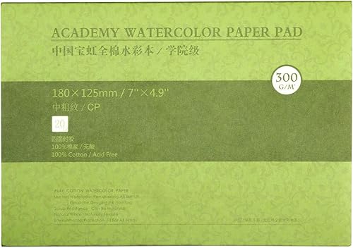 Miniatura 12 de MEEDEN Bloque de papel de acuarela de algodón de 8.3 x 12 pulgadas, papel de acuarela de superficie texturizada, prensa en frío, 140 libras/300 gsm