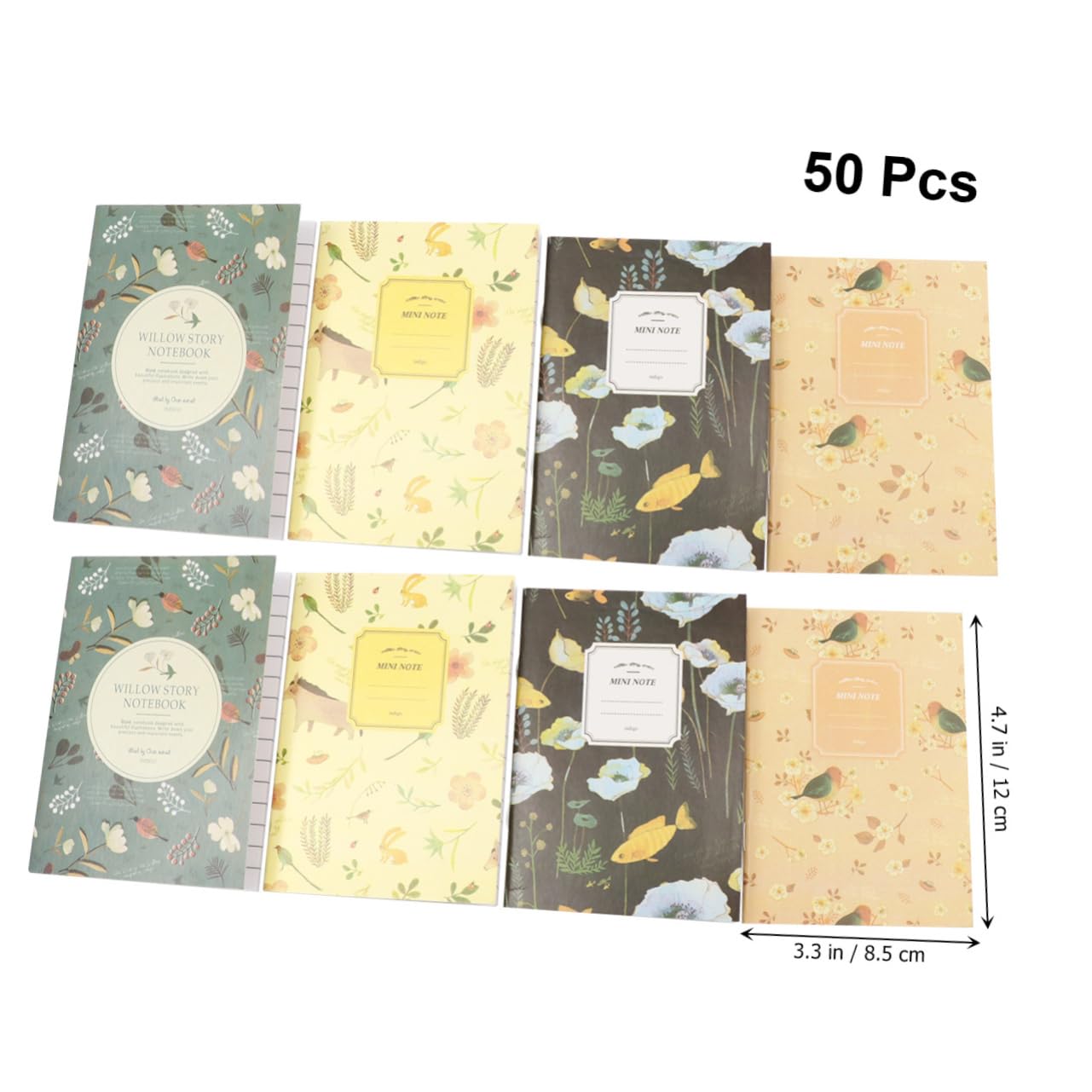 VILLCASE 2 Ensembles Petit Carnet Mini Cahiers Journal Mini-livres Carnet De Notes Livre Planificateur Quotidien De Pratique D'exercice 50 Pièces * 2