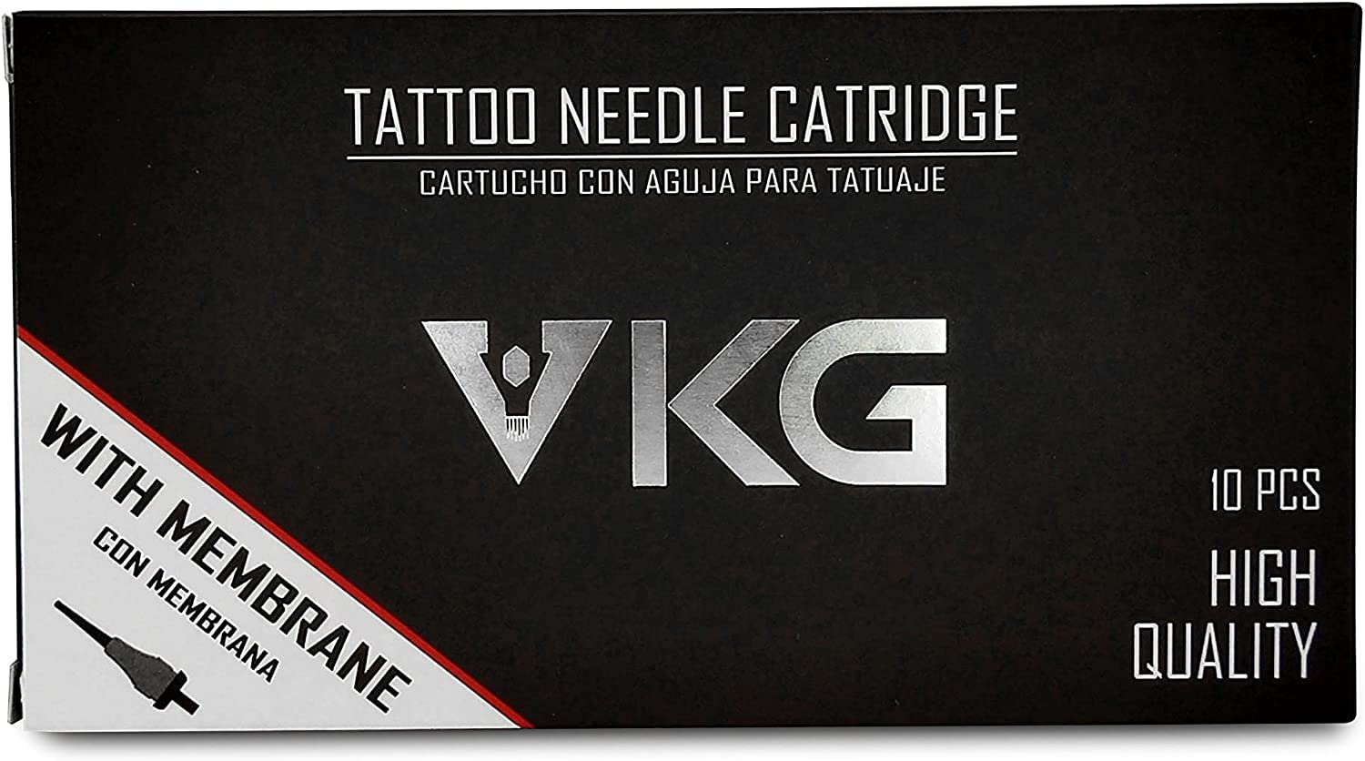 VKG USA - 7 ROUND LINER (0.30mm) - Cartuchos estériles y desechables para tatuajes - Caja 10ud