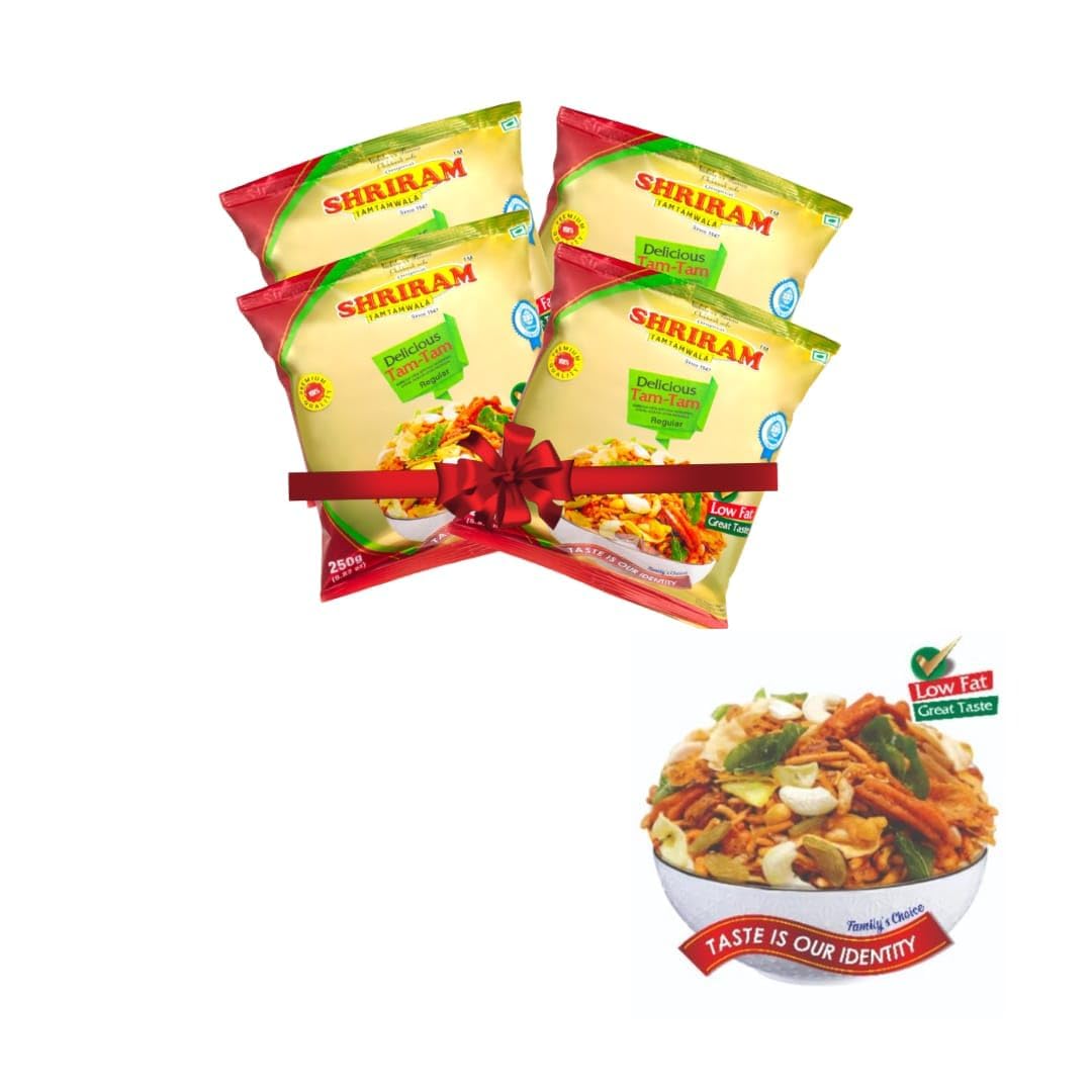 SHRIRAM TAMTAMWALA (Original) Delicious Tamtam Regular Mixture Vadodara Tamtam Mix Namkeen 250gm (Pack Of - 4) (B0CCVFNJRP) Amazon Price History, Amazon Price Tracker