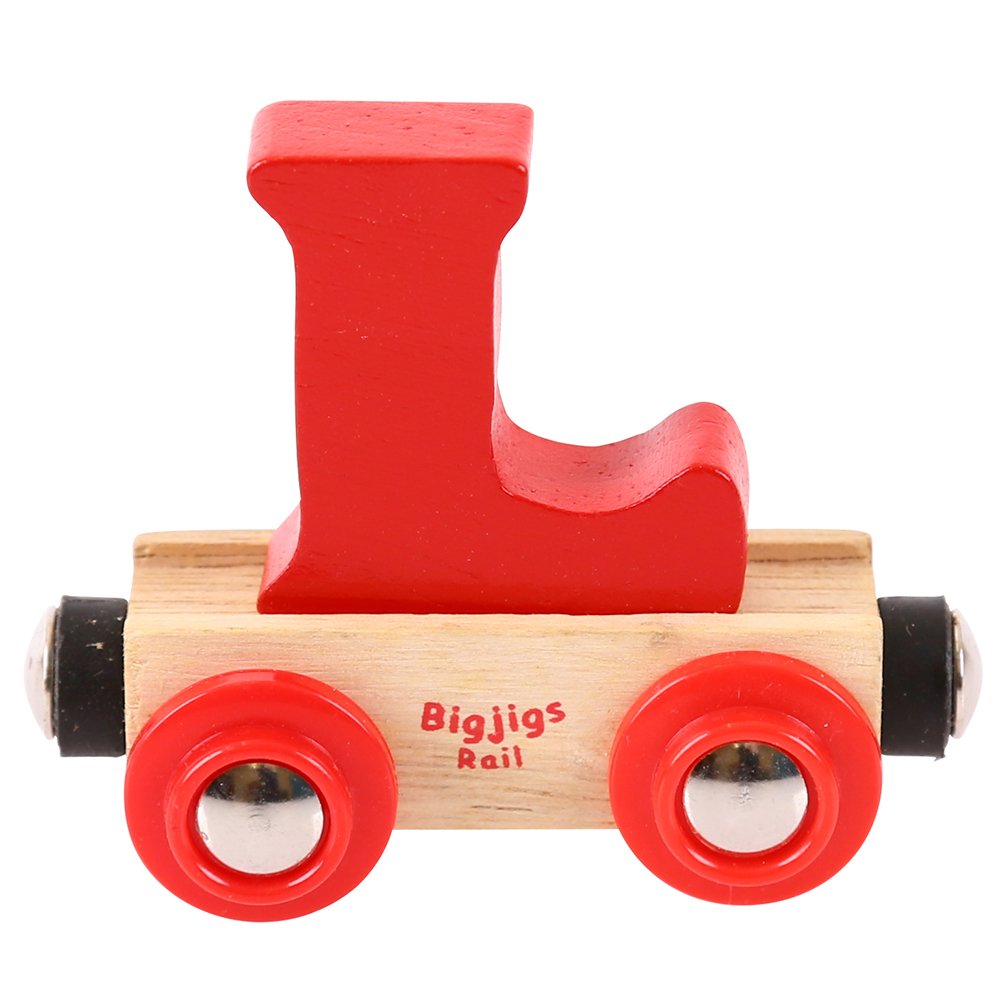 Bigjigs RailRail Name Letter L (Red) - Other Major Wooden Rail Brands are Compatible