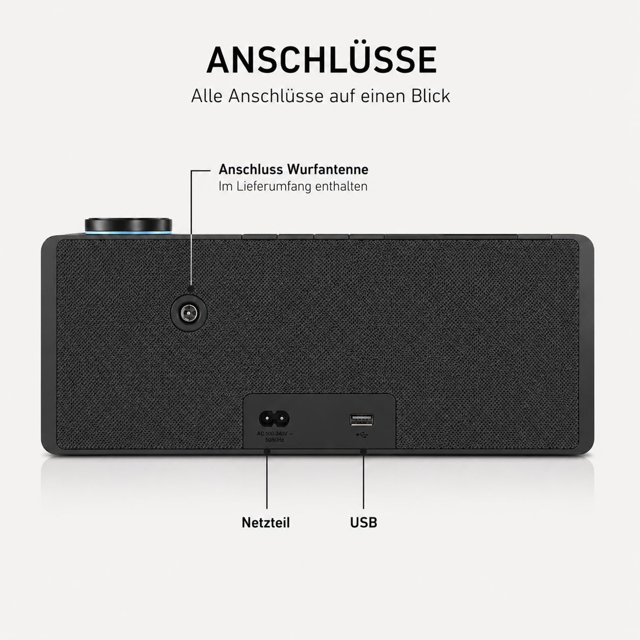 Loewe klang s1 basaltgrau, Stereo Smartradio, 80 Watt, DAB, DAB+, UKW, Audio Streaming, Bluetooth, USB, Internetradio, Digitalradio, WLAN Radio