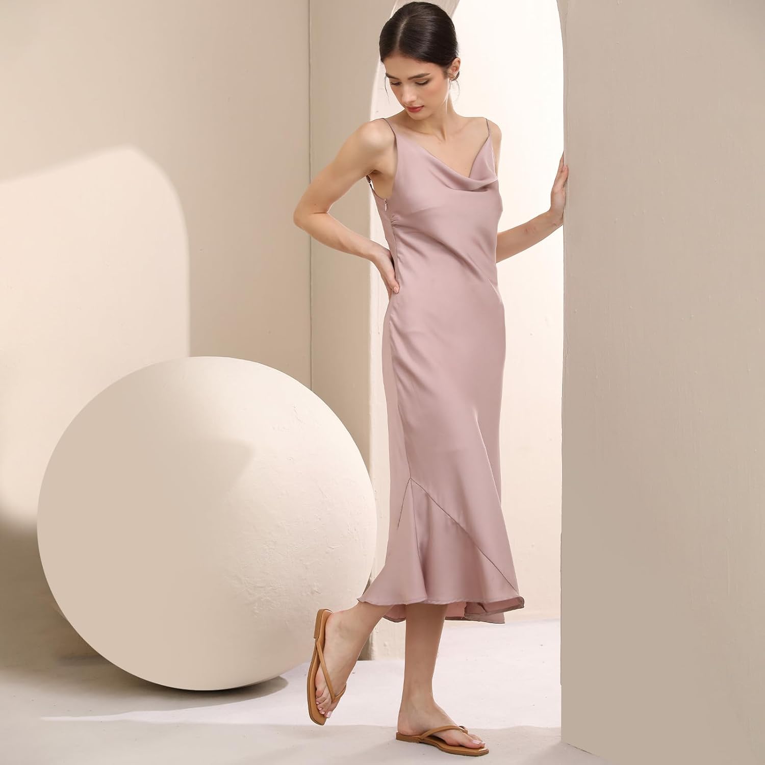 Flip Flops for Women Square Toe Flat Sandals for Women Comfortable Thong Sandals Vegan Leather Flip Flops Lightweight Summer Beach Sandals Dressy Vacation Essentials Slides - Image 6