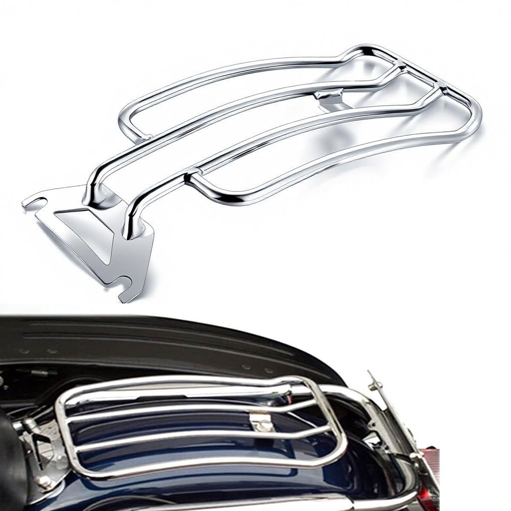 Porte-Bagages chromé Solo Seat pour Harley Davidson Touring Road King FLHR Touring 1997-2022 (chromé)